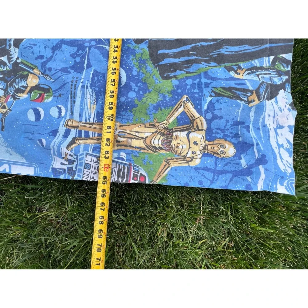 Vintage 1979 Star Wars Empire Strikes Back Twin Sheet Set Blue Darth Vader 70s
